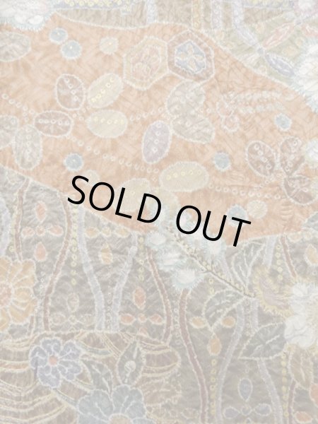 画像8: L1201J Mint  小紋 女性用着物  シルク(正絹)  淡い ベージュ, 花 淡い【中古】 【USED】 【リサイクル】 ★★★★☆ (8)