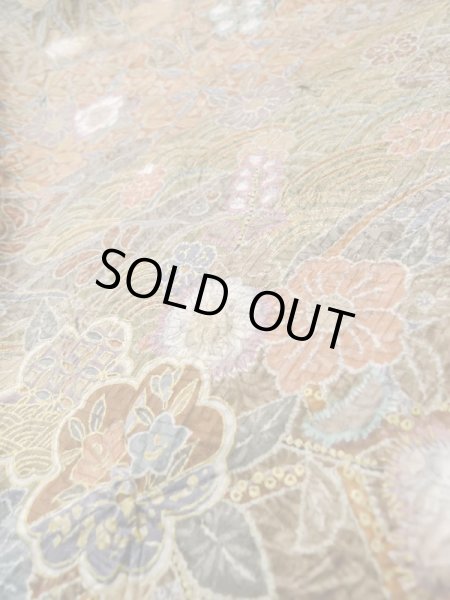 画像11: L1201J Mint  小紋 女性用着物  シルク(正絹)  淡い ベージュ, 花 淡い【中古】 【USED】 【リサイクル】 ★★★★☆ (11)