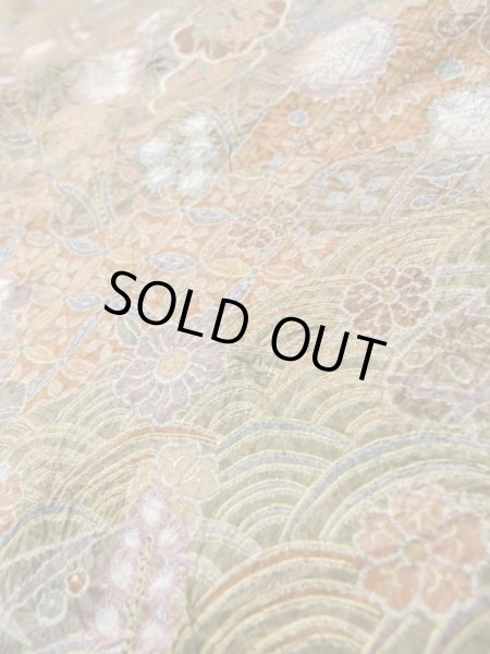 画像12: L1201J Mint  小紋 女性用着物  シルク(正絹)  淡い ベージュ, 花 淡い【中古】 【USED】 【リサイクル】 ★★★★☆ (12)