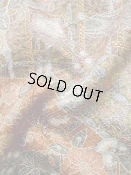 画像14: L1201J Mint  小紋 女性用着物  シルク(正絹)  淡い ベージュ, 花 淡い【中古】 【USED】 【リサイクル】 ★★★★☆ (14)