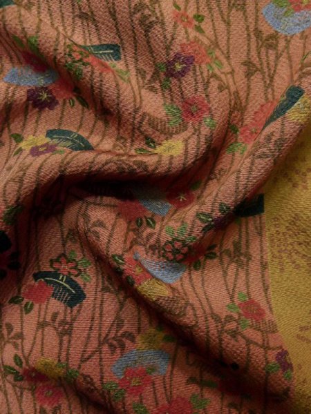 画像9: L1201P Mint  小紋 女性用着物 櫛柄 化繊  淡い 桃色, 花 淡い【中古】 【USED】 【リサイクル】 ★★★★☆ (9)