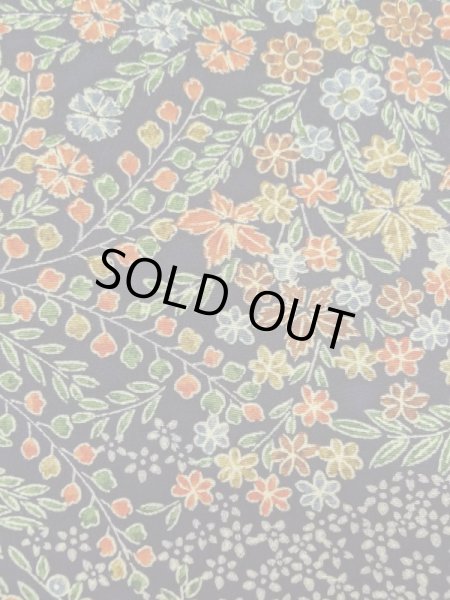 画像7: L1201X Mint  小紋 女性用着物 撫子柄 シルク（正絹）   黒, 花 【中古】 【USED】 【リサイクル】 ★★★★★ (7)