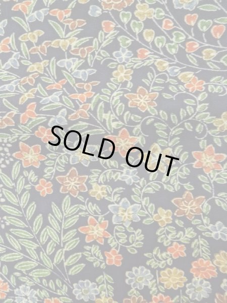 画像8: L1201X Mint  小紋 女性用着物 撫子柄 シルク（正絹）   黒, 花 【中古】 【USED】 【リサイクル】 ★★★★★ (8)