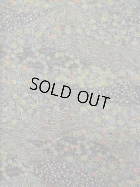 画像3: L1202B Mint  小紋 女性用着物  シルク(正絹)   黒, 花 【中古】 【USED】 【リサイクル】 ★★★★☆ (3)