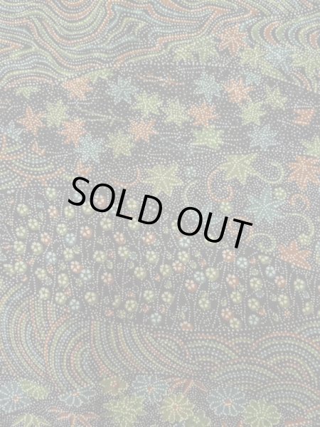 画像7: L1202B Mint  小紋 女性用着物  シルク(正絹)   黒, 花 【中古】 【USED】 【リサイクル】 ★★★★☆ (7)