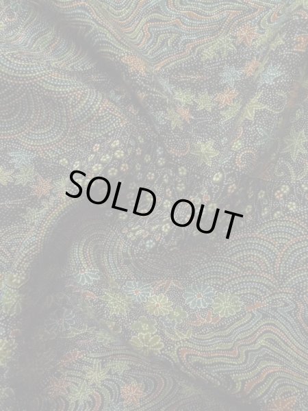 画像12: L1202B Mint  小紋 女性用着物  シルク(正絹)   黒, 花 【中古】 【USED】 【リサイクル】 ★★★★☆ (12)