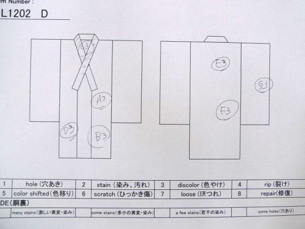 画像13: L1202D  小紋 女性用着物  シルク(正絹)  淡い 桃色, 梅 【中古】 【USED】 【リサイクル】 ★★☆☆☆ (13)