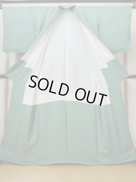 画像2: L1213B Mint  色無地 女性用着物  シルク(正絹)  淡い 緑色,  【中古】 【USED】 【リサイクル】 ★★★★★ (2)