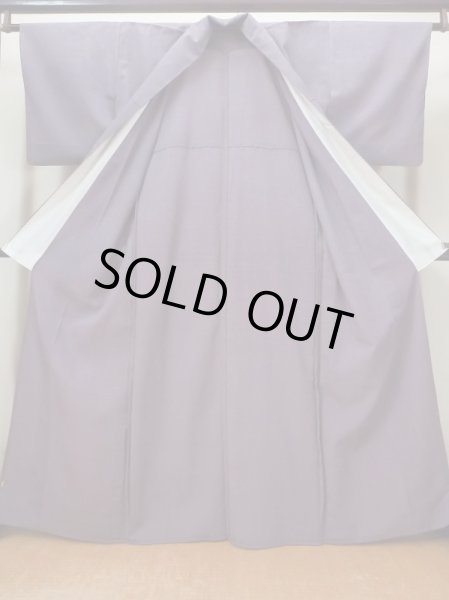 画像2: L1213Y  織 女性用着物  シルク(正絹)   紫色, 抽象的模様 【中古】 【USED】 【リサイクル】 ★★☆☆☆ (2)