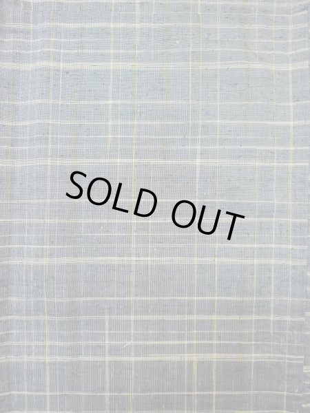 画像3: L1213Z  色無地 女性用着物  シルク(正絹)  深い 灰色, チェック柄 【中古】 【USED】 【リサイクル】 ★★★★☆ (3)