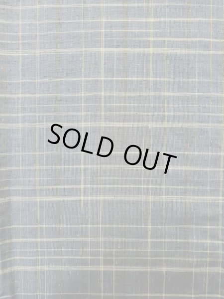 画像4: L1213Z  色無地 女性用着物  シルク(正絹)  深い 灰色, チェック柄 【中古】 【USED】 【リサイクル】 ★★★★☆ (4)