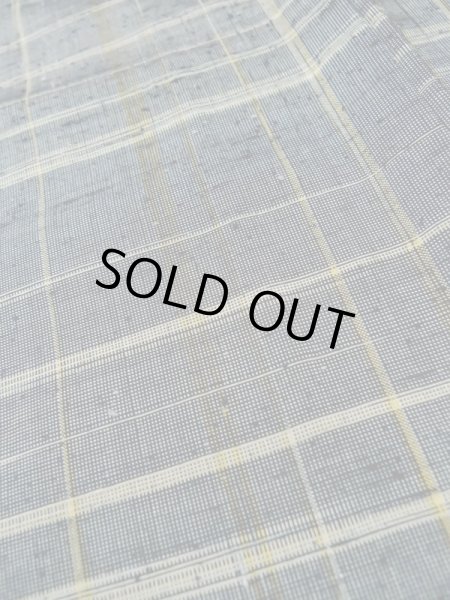 画像10: L1213Z  色無地 女性用着物  シルク(正絹)  深い 灰色, チェック柄 【中古】 【USED】 【リサイクル】 ★★★★☆ (10)