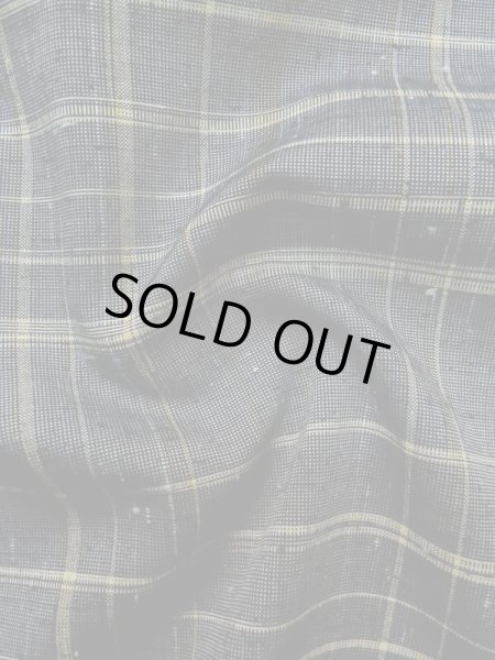 画像11: L1213Z  色無地 女性用着物  シルク(正絹)  深い 灰色, チェック柄 【中古】 【USED】 【リサイクル】 ★★★★☆ (11)