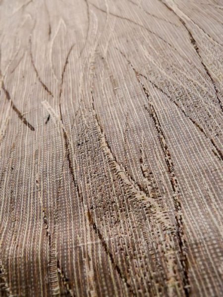 画像8: L1214C  織 女性用着物  化繊  淡い 茶色, 抽象的模様 【中古】 【USED】 【リサイクル】 ★☆☆☆☆ (8)