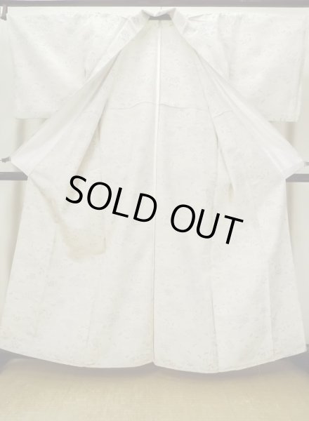 画像2: L1220I Mint  単衣 女性用着物  シルク(正絹)   アイボリー, 雲 【中古】 【USED】 【リサイクル】 ★★★★☆ (2)