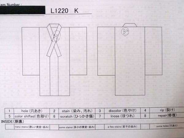 画像13: L1220K  単衣 女性用着物 水車柄 シルク(正絹) 淡い 薄い 桃色, 花 【中古】 【USED】 【リサイクル】 ★★☆☆☆ (13)