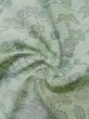 画像12: L1220S  単衣 女性用着物 竹垣柄 シルク（正絹） 淡い 薄い 黄緑色, 花 【中古】 【USED】 【リサイクル】 ★★☆☆☆ (12)