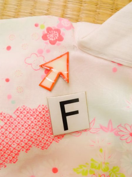 画像19: M0110B  襦袢 女性用着物  モスリン  薄い 桃色, 菊 【中古】 【USED】 【リサイクル】 ★☆☆☆☆ (19)