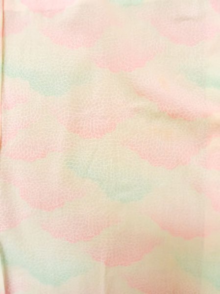 画像3: M0110D  襦袢 女性用着物  モスリン  薄い 桃色, 菊 【中古】 【USED】 【リサイクル】 ★☆☆☆☆ (3)