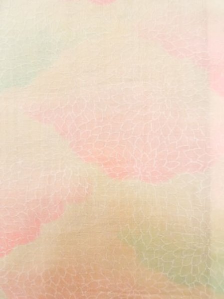 画像5: M0110D  襦袢 女性用着物  モスリン  薄い 桃色, 菊 【中古】 【USED】 【リサイクル】 ★☆☆☆☆ (5)