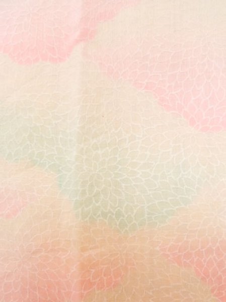 画像7: M0110D  襦袢 女性用着物  モスリン  薄い 桃色, 菊 【中古】 【USED】 【リサイクル】 ★☆☆☆☆ (7)