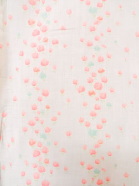 画像3: M0110E  襦袢 女性用着物  綿   白, 花 【中古】 【USED】 【リサイクル】 ★☆☆☆☆ (3)