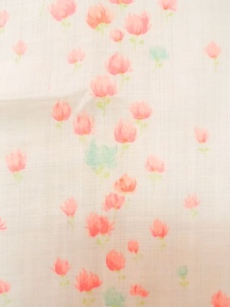 画像6: M0110E  襦袢 女性用着物  綿   白, 花 【中古】 【USED】 【リサイクル】 ★☆☆☆☆ (6)