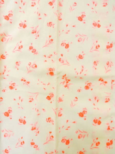 画像3: M0110I  襦袢 女性用着物  モスリン   アイボリー, 花 【中古】 【USED】 【リサイクル】 ★☆☆☆☆ (3)