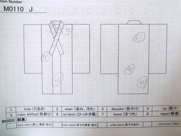 画像11: M0110J  襦袢 女性用着物  モスリン   桃色, 幾何学模様 【中古】 【USED】 【リサイクル】 ★☆☆☆☆ (11)