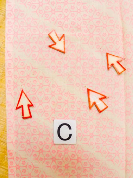 画像14: M0110J  襦袢 女性用着物  モスリン   桃色, 幾何学模様 【中古】 【USED】 【リサイクル】 ★☆☆☆☆ (14)