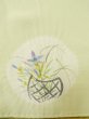 画像12: M0110Y Mint  襦袢 女性用着物  シルク（正絹） 淡い 薄い 黄緑色, 花 【中古】 【USED】 【リサイクル】 ★★★★☆ (12)