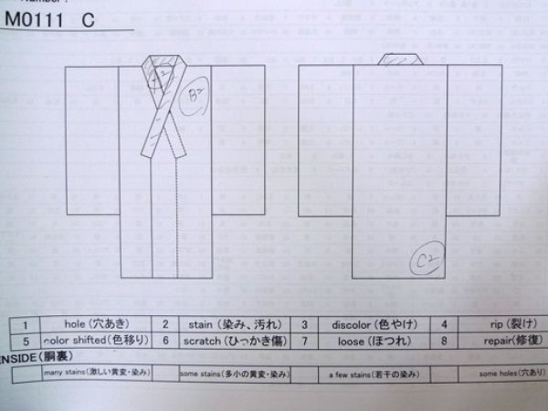 画像14: M0111C  襦袢 女性用着物  化繊   白,  【中古】 【USED】 【リサイクル】 ★★☆☆☆ (14)