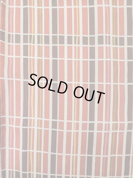 画像4: M0131F  小紋 女性用着物  化繊   白, 線 【中古】 【USED】 【リサイクル】 ★★☆☆☆ (4)