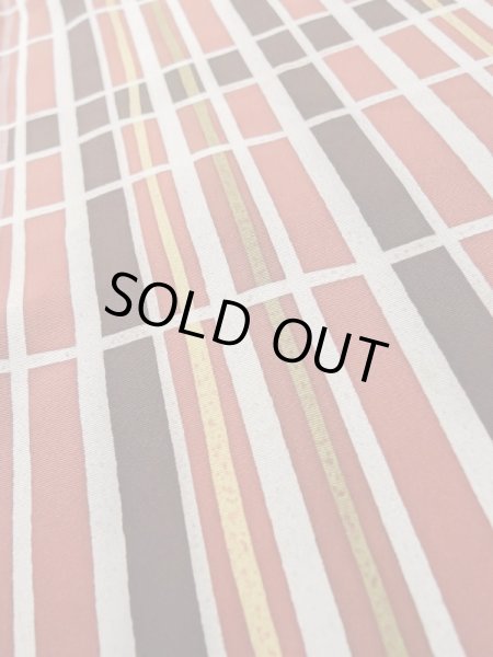 画像8: M0131F  小紋 女性用着物  化繊   白, 線 【中古】 【USED】 【リサイクル】 ★★☆☆☆ (8)