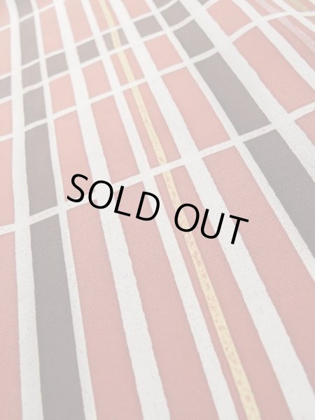 画像9: M0131F  小紋 女性用着物  化繊   白, 線 【中古】 【USED】 【リサイクル】 ★★☆☆☆ (9)