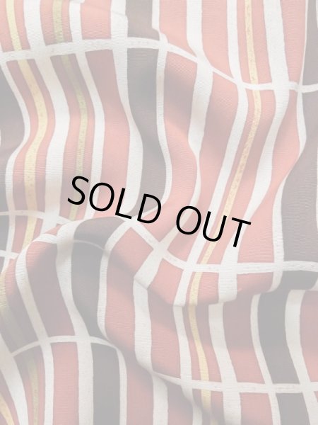 画像12: M0131F  小紋 女性用着物  化繊   白, 線 【中古】 【USED】 【リサイクル】 ★★☆☆☆ (12)