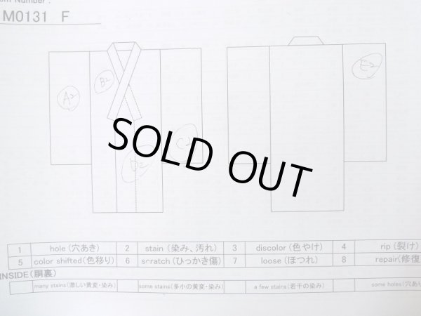 画像13: M0131F  小紋 女性用着物  化繊   白, 線 【中古】 【USED】 【リサイクル】 ★★☆☆☆ (13)