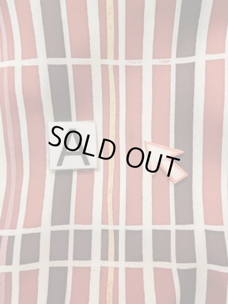 画像14: M0131F  小紋 女性用着物  化繊   白, 線 【中古】 【USED】 【リサイクル】 ★★☆☆☆ (14)