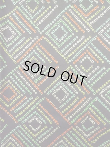 画像3: M0131H  小紋 女性用着物  シルク（正絹）   黒, かのこ 【中古】 【USED】 【リサイクル】 ★★★☆☆ (3)