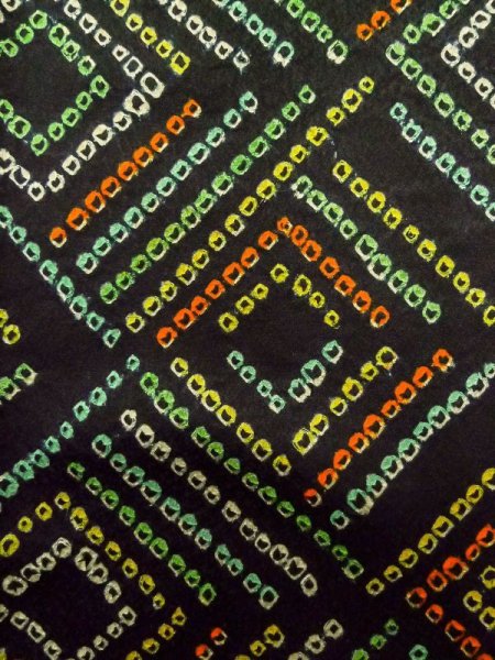 画像5: M0131H  小紋 女性用着物  シルク（正絹）   黒, かのこ 【中古】 【USED】 【リサイクル】 ★★★☆☆ (5)