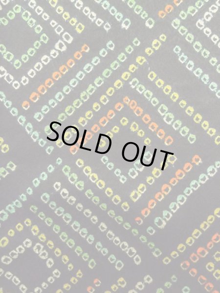 画像5: M0131H  小紋 女性用着物  シルク（正絹）   黒, かのこ 【中古】 【USED】 【リサイクル】 ★★★☆☆ (5)