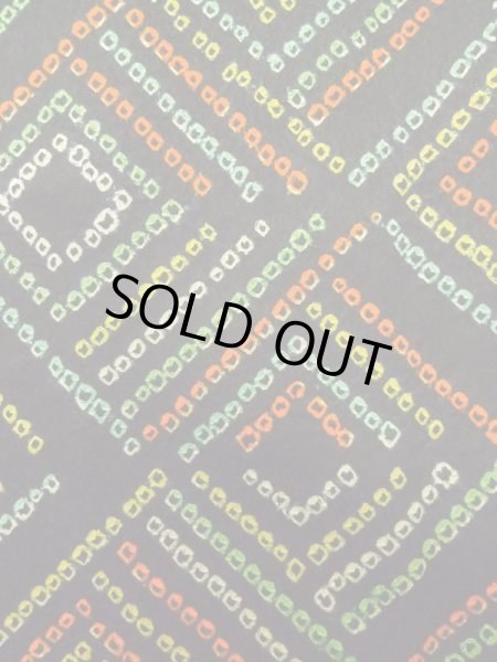 画像6: M0131H  小紋 女性用着物  シルク（正絹）   黒, かのこ 【中古】 【USED】 【リサイクル】 ★★★☆☆ (6)