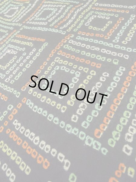 画像9: M0131H  小紋 女性用着物  シルク（正絹）   黒, かのこ 【中古】 【USED】 【リサイクル】 ★★★☆☆ (9)