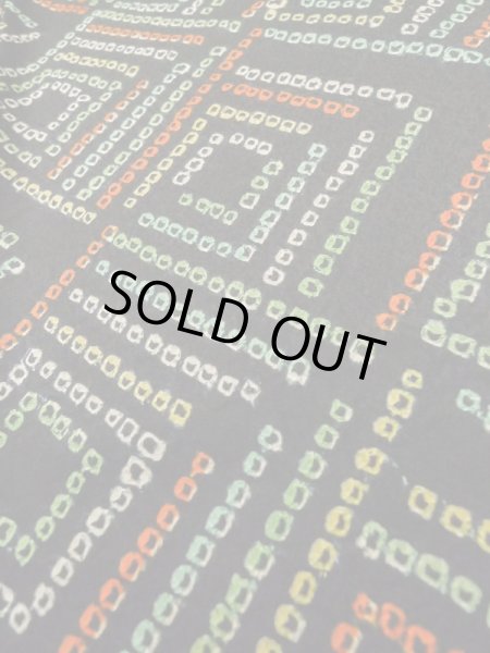 画像10: M0131H  小紋 女性用着物  シルク（正絹）   黒, かのこ 【中古】 【USED】 【リサイクル】 ★★★☆☆ (10)