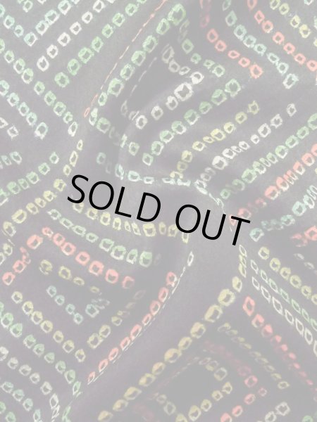 画像11: M0131H  小紋 女性用着物  シルク（正絹）   黒, かのこ 【中古】 【USED】 【リサイクル】 ★★★☆☆ (11)