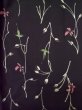 画像3: M0131J Mint  小紋 女性用着物  シルク（正絹）   黒, 花 【中古】 【USED】 【リサイクル】 ★★★★☆ (3)