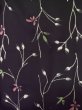 画像4: M0131J Mint  小紋 女性用着物  シルク（正絹）   黒, 花 【中古】 【USED】 【リサイクル】 ★★★★☆ (4)