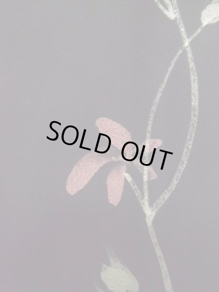 画像5: M0131J Mint  小紋 女性用着物  シルク(正絹)   黒, 花 【中古】 【USED】 【リサイクル】 ★★★★☆ (5)