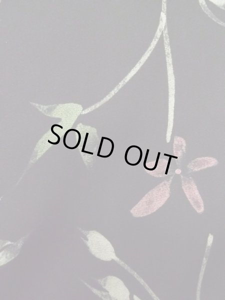 画像6: M0131J Mint  小紋 女性用着物  シルク(正絹)   黒, 花 【中古】 【USED】 【リサイクル】 ★★★★☆ (6)