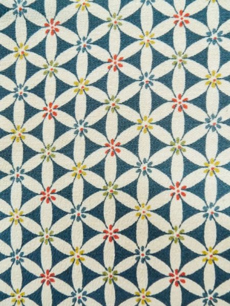 画像5: M0131O  小紋 女性用着物  シルク(正絹)   白, 七宝 【中古】 【USED】 【リサイクル】 ★☆☆☆☆ (5)